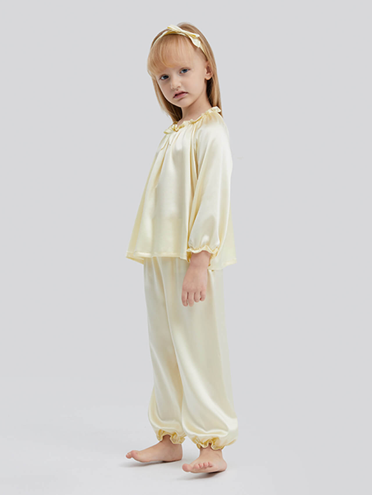 19 Momme Girls Pullover Long Silk Pajama Sets